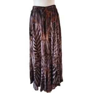 Gardenbelle Bohdi Free Flow Pants Plus One Size Boho Purple Brown Tie Dye NWT